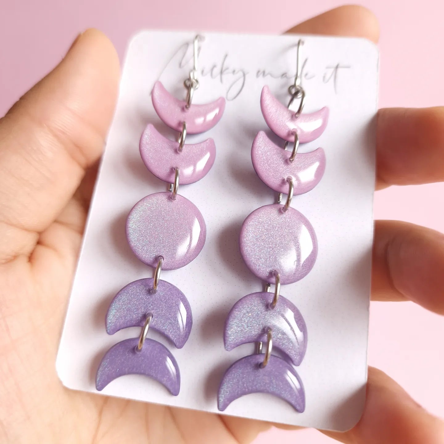 Hecate moon phase earrings in Twinkle Twinkle