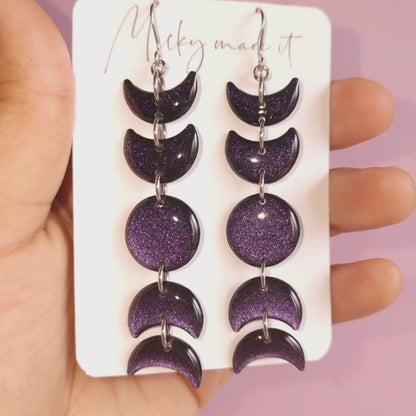 Hecate moon phase earrings in Myth