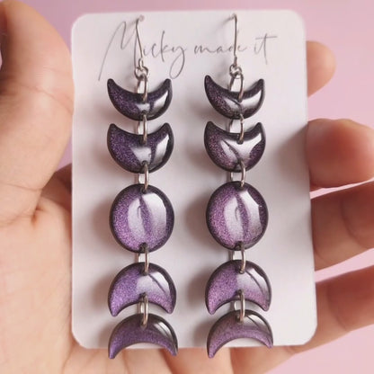 Hecate moon phase earrings in Myth